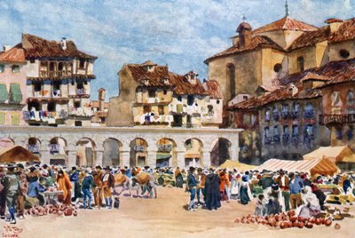 Segovia, Plaza Mayor (renkli taş) by William Wiehe Collins