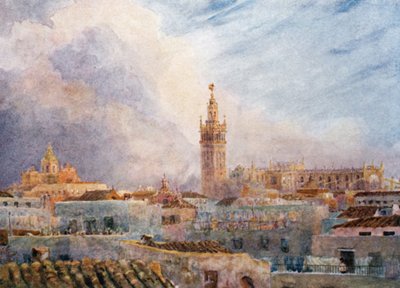 Sevilla, şehre tepeden bakış (renkli taş) by William Wiehe Collins