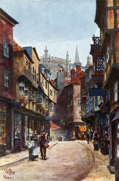 York, Stonegate (renkli taş) by William Wiehe Collins