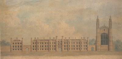 King's College, Cambridge için Önerilen Bir Tasarımın Yüksekliği by William Wilkins