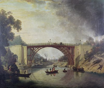 Coalbrookdale yakınlarındaki Dökme Demir Köprü, c.1780 by William Williams