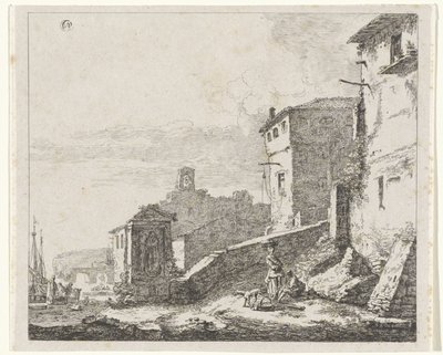 Limanda bir köy manzarası by William Young Ottley (possibly)