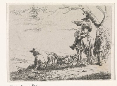 Köpeklerle üç avcı by William Young Ottley