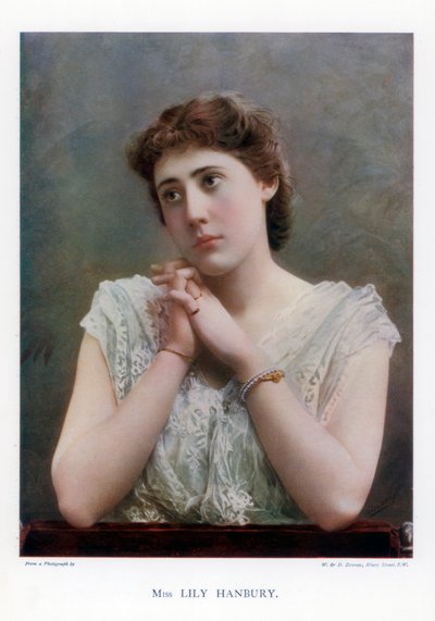 Lily Hanbury, İngiliz tiyatro oyuncusu, 1901. by William and Daniel Downey