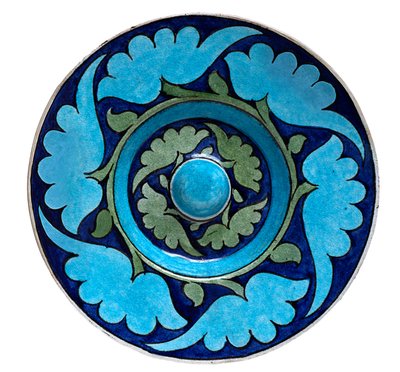 Küçük İran Pirinç Tabağı, ön by William de Morgan
