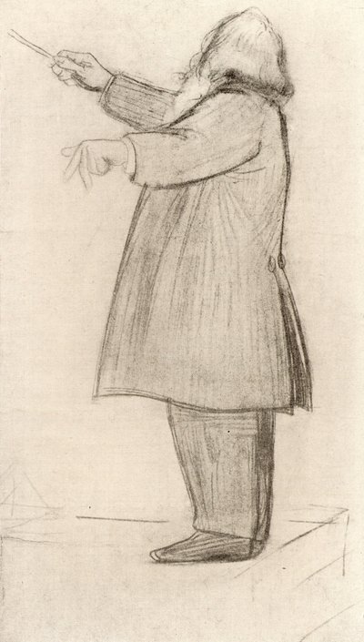 Johannes Brahms (1833-1897) Alman besteci, şeflik (çizim) by Willy von Beckerath