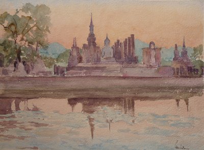 871 Gün Batımı, Wat Mahathat, Sukhothai by Wilson Clive
