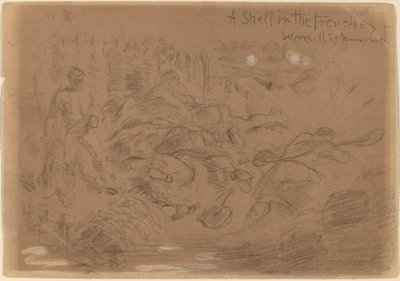 Richmond'dan Önce Siperlerde Bir Kabuk [recto], 1862. by Winslow Homer