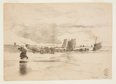 Low Tide Sahili, Cullercoats, İngiltere by Winslow Homer