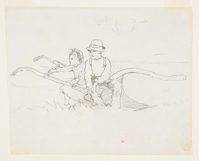 Oğlan ve kız bir pulluk üzerinde by Winslow Homer