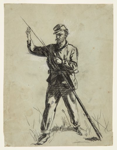 Bir Tüfek Yükleme Süvari Asker by Winslow Homer