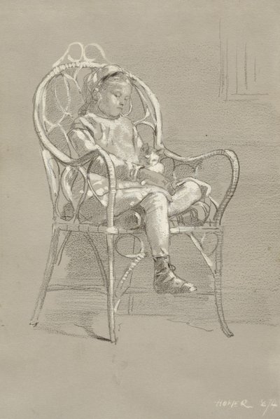 Hasır Sandalyede Oturan Çocuk, 1874 by Winslow Homer