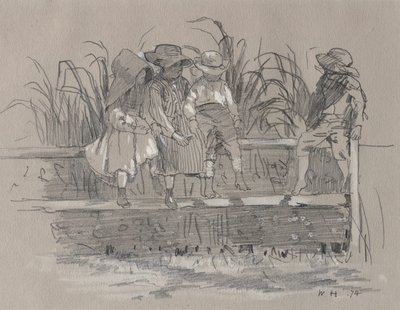 Çitin Üzerinde Oturan Çocuklar by Winslow Homer