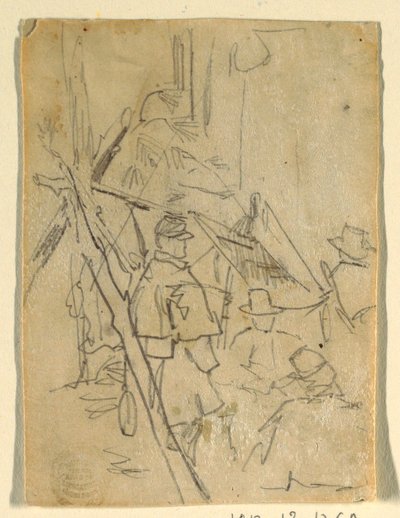 Çizim, Bir Ordu Kampı, 1862 by Winslow Homer