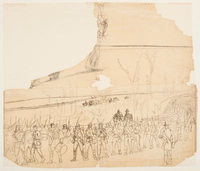 Çizim, Yürüyüş Halindeki Bir Piyade Kıtası, 1862 by Winslow Homer