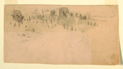 Çizim, Ordu Vagon Treni, 1862 by Winslow Homer