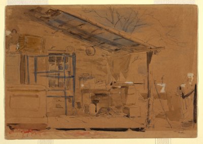 Çizim, Sundurmalı Ev, yaklaşık 1858-60 by Winslow Homer