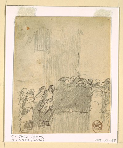 Çizim, Denize Bakan Kadın ve Erkekler, Cullercoats, İngiltere, 1881 by Winslow Homer