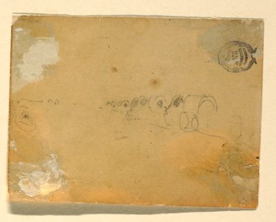 Çizim, Vagon Treninin Anahat Çizimi, 1862 by Winslow Homer