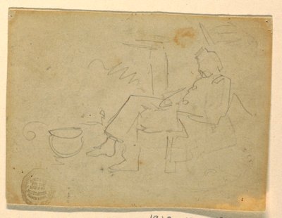 Çizim, Oturan Asker, 1862 by Winslow Homer