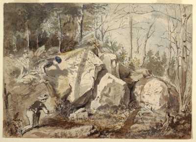 Çizim, Sincap Kapanı Kurmak, yaklaşık 1855 by Winslow Homer