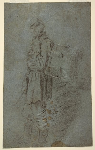 Çizim, Bir Davulcunun Yandan Görünümü, yaklaşık 1864 by Winslow Homer