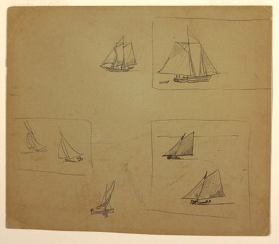 Çizim, Yelkenli Tekne Eskizleri, 1881-82 by Winslow Homer