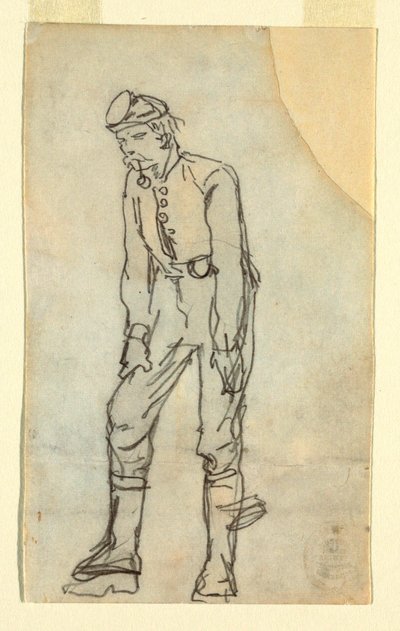 Çizim, Ağzında Pipo Olan Asker, 1862 by Winslow Homer