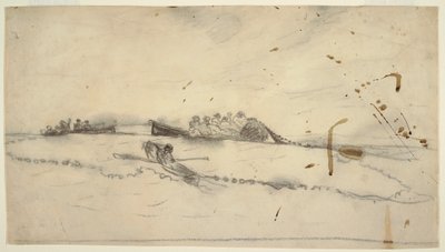 Çizim, Ağ Atan Balıkçılarla Birlikte Üç Tekne, 1881-82 by Winslow Homer