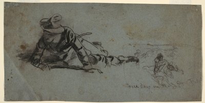 Çizim, Cephede Üç Gün, yaklaşık 1863 by Winslow Homer