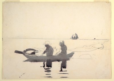 Çizim, Kayıkta İki Figür, 1880 by Winslow Homer