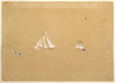 Çizim, İki Yelkenli, 1880 by Winslow Homer