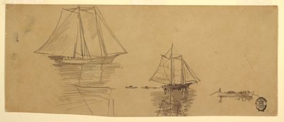 Çizim, İki Kayık ve Dory, yaklaşık 1880 by Winslow Homer
