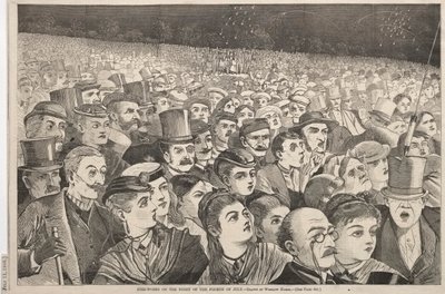 Dört Temmuz 1868 Gecesi Ateş İşleri. by Winslow Homer