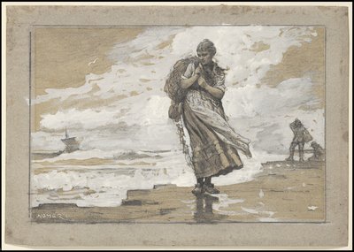 Fileli Balıkçı Kız, 1882 by Winslow Homer