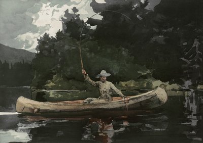 Kuzey Ormanlarında Balık Tutma, L. Prang & Co. tarafından yayınlandı, 1896 by Winslow Homer