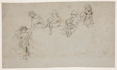 Genç Erkeklerin Beş Eskizi by Winslow Homer