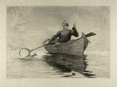 Fly Fishing, Saranac Gölü by Winslow Homer