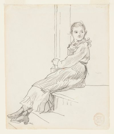 Veranda Basamağında Oturan Kız by Winslow Homer