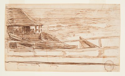 Sahilde Dories ile Korkuluktaki Ev by Winslow Homer
