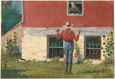 Bahçede (Rustik Flört) by Winslow Homer
