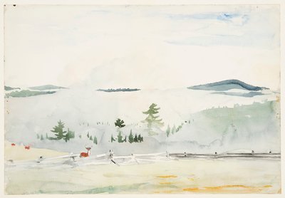 Sabah Pusunda Geyik ile Manzara by Winslow Homer