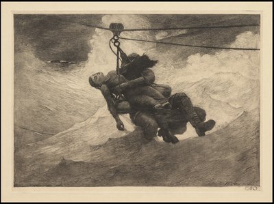 Life Line, 1884, muhtemelen 1940 dolaylarında basılmış by Winslow Homer