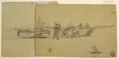 Balıkçı Dory Boşaltma Erkekler ve Kadınlar, Cullercoats, İngiltere by Winslow Homer