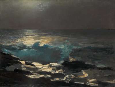 Ay Işığı, Wood Island Işığı, 1894. by Winslow Homer