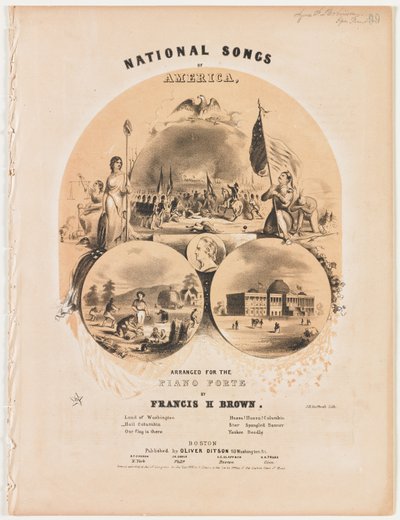 Amerika Ulusal Şarkıları [Beş sayfalık şarkı çarşaf] by Winslow Homer