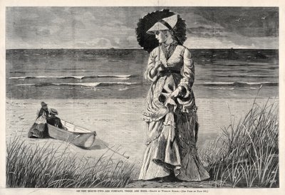 Sahilde - İkisi Şirket, Üçü Yok, 1872. by Winslow Homer