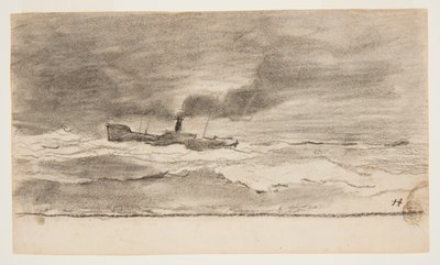 Balıkçı teknesi ile deniz manzarası, Cullercoats, İngiltere by Winslow Homer