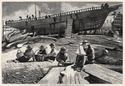 Gemi İnşası, Gloucester Limanı, 1873. by Winslow Homer