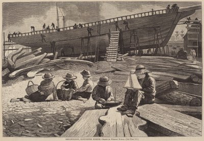 Ship-Building, Gloucester Harbour, 1873